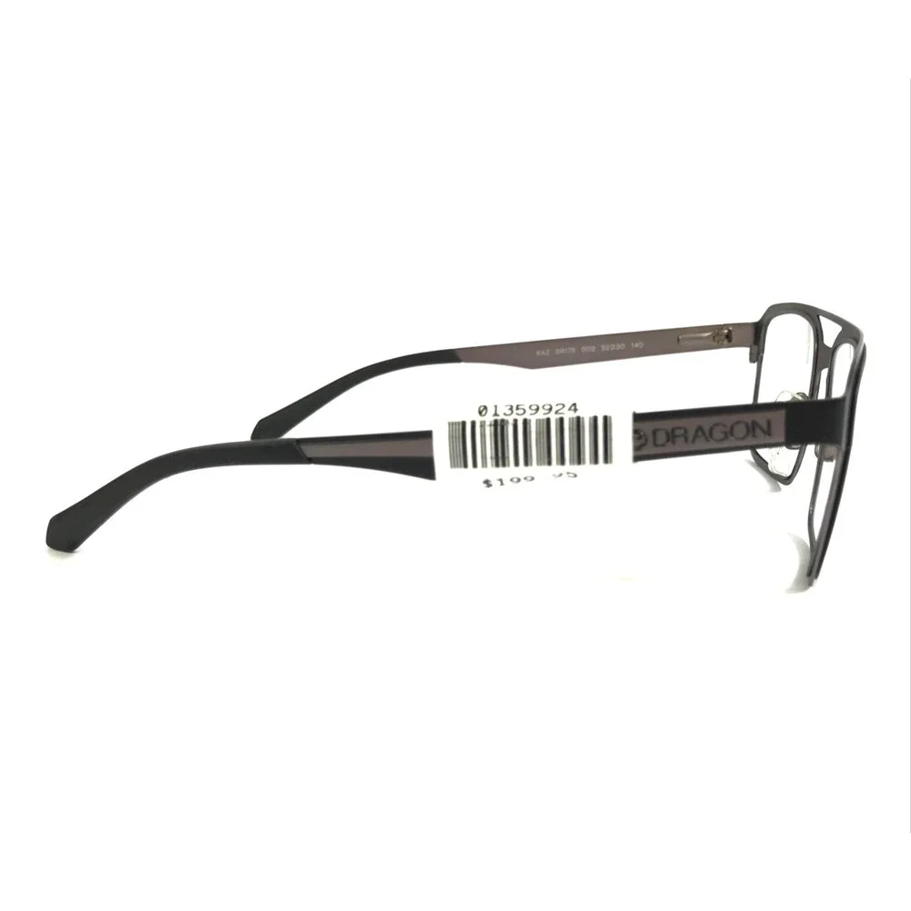 Dragon Eyeglasses Frames KAZ DR175 002 Satin Black Gunmetal Full Rim 52-20-140